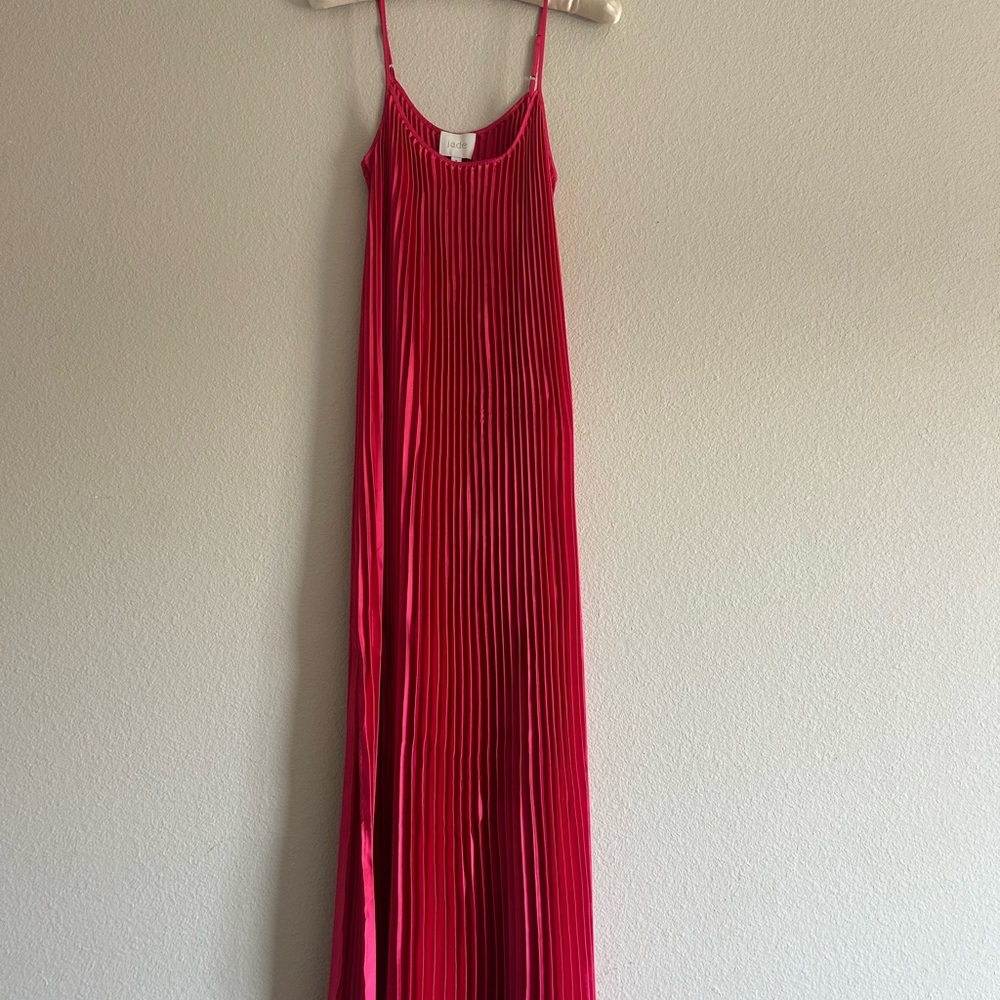 Johnny Was Vibrant Pink Pleated Dress